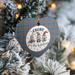 Scottish MacBeth Ancient Clan Tartan Ceramic Ornament - Gnome Heart Style Scottish Plaid Tartan Plaid
