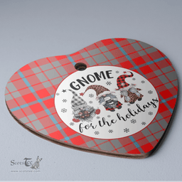 Scottish Moubray Clan Tartan Ceramic Ornament - Gnome Heart Style Scottish Plaid Tartan Plaid