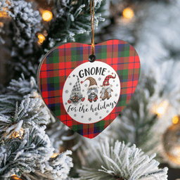 Scottish MacNaughton Modern Clan Tartan Ceramic Ornament - Gnome Heart Style Scottish Plaid Tartan Plaid