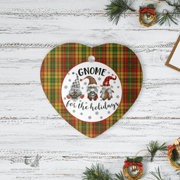 Scottish Strathearn Modern Clan Tartan Ceramic Ornament - Gnome Heart Style Scottish Plaid Tartan Plaid