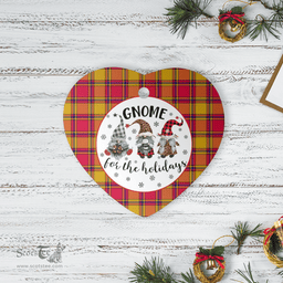 Scottish Scrymgeour Clan Tartan Ceramic Ornament - Gnome Heart Style Scottish Plaid Tartan Plaid