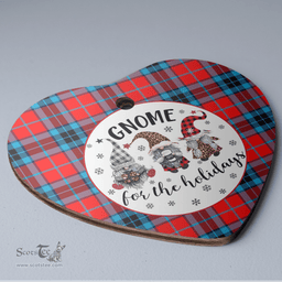 Scottish MacTavish Modern Clan Tartan Ceramic Ornament - Gnome Heart Style Scottish Plaid Tartan Plaid