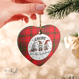 Scottish MacDougall Modern Clan Tartan Ceramic Ornament - Gnome Heart Style Scottish Plaid Tartan Plaid