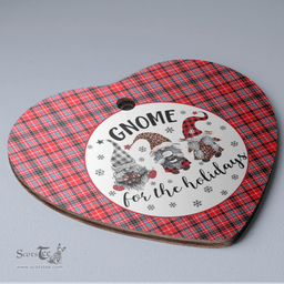 Scottish Straiton Aderbeen Clan Tartan Ceramic Ornament - Gnome Heart Style Scottish Plaid Tartan Plaid
