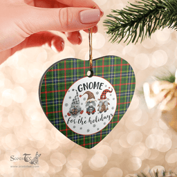 Scottish Bisset 1 Clan Tartan Ceramic Ornament - Gnome Heart Style Scottish Plaid Tartan Plaid