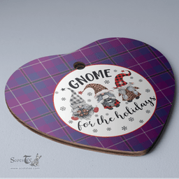 Scottish Pride of Glencoe Clan Tartan Ceramic Ornament - Gnome Heart Style Scottish Plaid Tartan Plaid