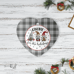 Scottish Douglas Grey Modern Clan Tartan Ceramic Ornament - Gnome Heart Style Scottish Plaid Tartan Plaid