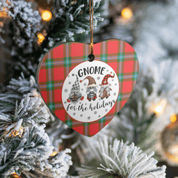 Scottish MacLaine of Loch Buie Clan Tartan Ceramic Ornament - Gnome Heart Style Scottish Plaid Tartan Plaid
