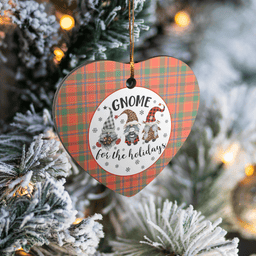 Scottish Munro Ancient Clan Tartan Ceramic Ornament - Gnome Heart Style Scottish Plaid Tartan Plaid