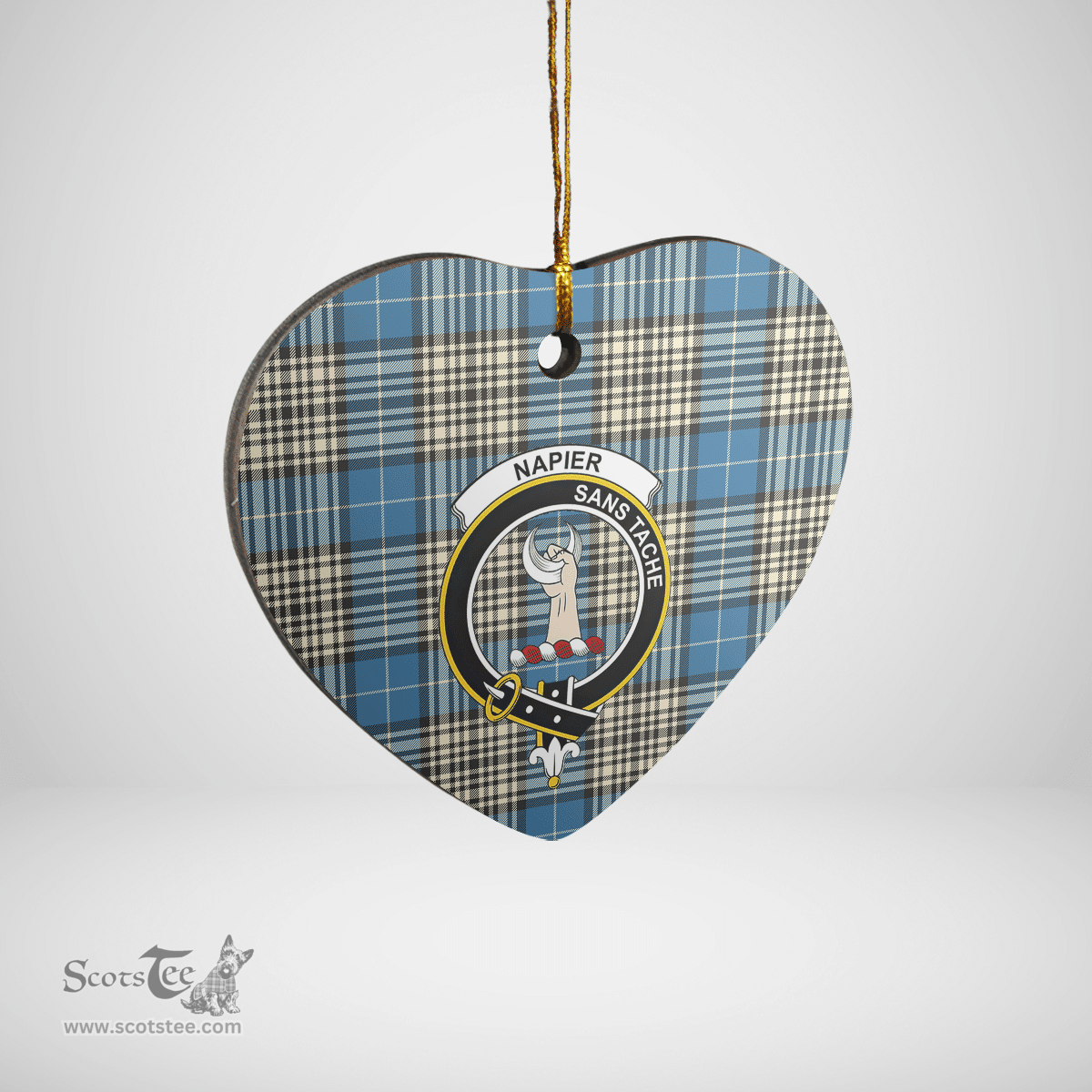 Scottish Napier Ancient Clan Tartan Ceramic Ornament - Crest Heart Style Scottish Plaid Tartan Plaid
