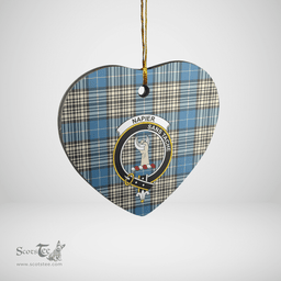 Scottish Napier Ancient Clan Tartan Ceramic Ornament - Crest Heart Style Scottish Plaid Tartan Plaid