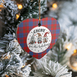 Scottish Witherspoon Clan Tartan Ceramic Ornament - Gnome Heart Style Scottish Plaid Tartan Plaid