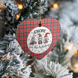 Scottish Sinclair Modern Clan Tartan Ceramic Ornament - Gnome Heart Style Scottish Plaid Tartan Plaid