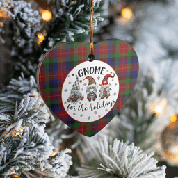 Scottish Tennant Clan Tartan Ceramic Ornament - Gnome Heart Style Scottish Plaid Tartan Plaid