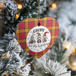Scottish Scrymgeour Clan Tartan Ceramic Ornament - Gnome Heart Style Scottish Plaid Tartan Plaid