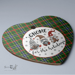 Scottish Bisset 1 Clan Tartan Ceramic Ornament - Gnome Heart Style Scottish Plaid Tartan Plaid