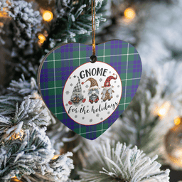 Scottish Hamilton Hunting Modern Clan Tartan Ceramic Ornament - Gnome Heart Style Scottish Plaid Tartan Plaid