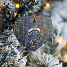 Scottish Ogilvie Hunting Modern Clan Tartan Ceramic Ornament - Crest Heart Style Scottish Plaid Tartan Plaid