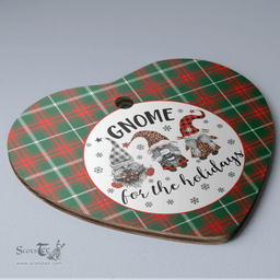 Scottish Prince of Wales Clan Tartan Ceramic Ornament - Gnome Heart Style Scottish Plaid Tartan Plaid