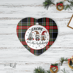 Scottish Stewart Black Clan Tartan Ceramic Ornament - Gnome Heart Style Scottish Plaid Tartan Plaid