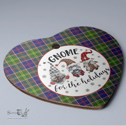 Scottish Whitefoord Clan Tartan Ceramic Ornament - Gnome Heart Style Scottish Plaid Tartan Plaid