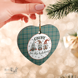 Scottish Scott Green Ancient Clan Tartan Ceramic Ornament - Gnome Heart Style Scottish Plaid Tartan Plaid