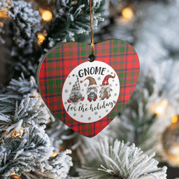 Scottish Stewart of Appin Modern Clan Tartan Ceramic Ornament - Gnome Heart Style Scottish Plaid Tartan Plaid