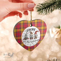 Scottish Scrymgeour Clan Tartan Ceramic Ornament - Gnome Heart Style Scottish Plaid Tartan Plaid