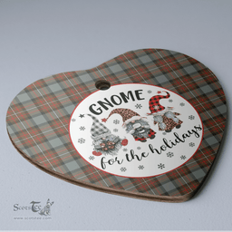 Scottish Fergusson Weathered Clan Tartan Ceramic Ornament - Gnome Heart Style Scottish Plaid Tartan Plaid
