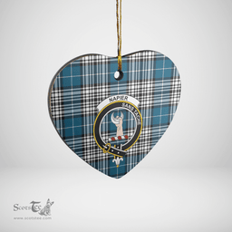 Scottish Napier Modern Clan Tartan Ceramic Ornament - Crest Heart Style Scottish Plaid Tartan Plaid