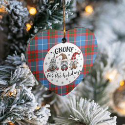 Scottish Crichton District Clan Tartan Ceramic Ornament - Gnome Heart Style Scottish Plaid Tartan Plaid