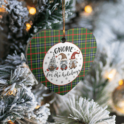 Scottish Bisset 1 Clan Tartan Ceramic Ornament - Gnome Heart Style Scottish Plaid Tartan Plaid
