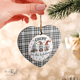 Scottish Scott Black & White Modern Clan Tartan Ceramic Ornament - Gnome Heart Style Scottish Plaid Tartan Plaid