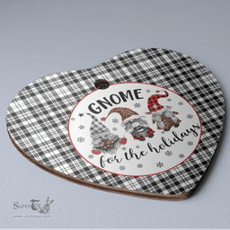Scottish Scott Black & White Modern Clan Tartan Ceramic Ornament - Gnome Heart Style Scottish Plaid Tartan Plaid