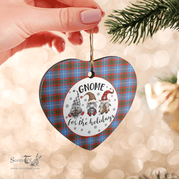 Scottish Newton (Edingburg) Clan Tartan Ceramic Ornament - Gnome Heart Style Scottish Plaid Tartan Plaid
