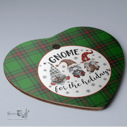 Scottish Orrock (Fife) Clan Tartan Ceramic Ornament - Gnome Heart Style Scottish Plaid Tartan Plaid