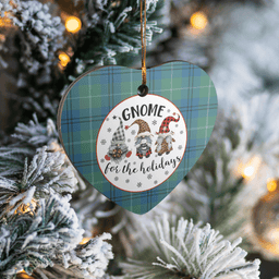 Scottish Oliphant Ancient Clan Tartan Ceramic Ornament - Gnome Heart Style Scottish Plaid Tartan Plaid