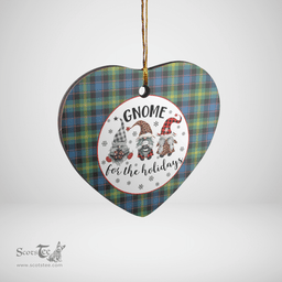 Scottish Watson Ancient Clan Tartan Ceramic Ornament - Gnome Heart Style Scottish Plaid Tartan Plaid