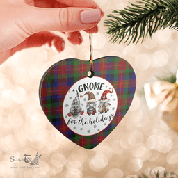 Scottish Tennant Clan Tartan Ceramic Ornament - Gnome Heart Style Scottish Plaid Tartan Plaid