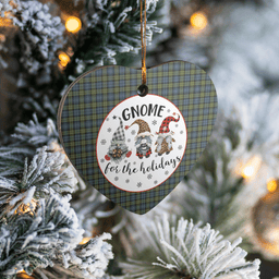 Scottish Campbell Clan Tartan Ceramic Ornament - Gnome Heart Style Scottish Plaid Tartan Plaid