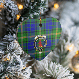 Scottish Maitland Clan Tartan Ceramic Ornament - Crest Heart Style Scottish Plaid Tartan Plaid