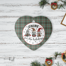 Scottish Craig Clan Tartan Ceramic Ornament - Gnome Heart Style Scottish Plaid Tartan Plaid
