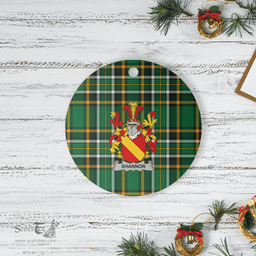 Scottish Shannon Clan Tartan Ceramic Ornament - Crest Round Style Scottish Plaid Tartan Plaid