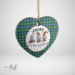 Scottish Murray of Atholl Ancient Clan Tartan Ceramic Ornament - Gnome Heart Style Scottish Plaid Tartan Plaid