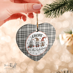 Scottish Scott Black & White Ancient Clan Tartan Ceramic Ornament - Gnome Heart Style Scottish Plaid Tartan Plaid