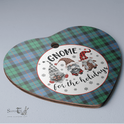 Scottish Morrison Ancient Clan Tartan Ceramic Ornament - Gnome Heart Style Scottish Plaid Tartan Plaid