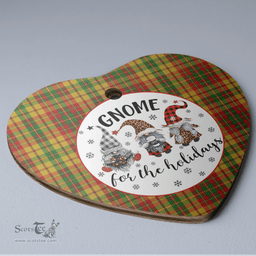 Scottish Strathearn Modern Clan Tartan Ceramic Ornament - Gnome Heart Style Scottish Plaid Tartan Plaid