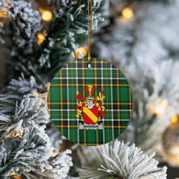 Scottish Shannon Clan Tartan Ceramic Ornament - Crest Round Style Scottish Plaid Tartan Plaid