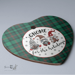 Scottish Ross Hunting Modern Clan Tartan Ceramic Ornament - Gnome Heart Style Scottish Plaid Tartan Plaid