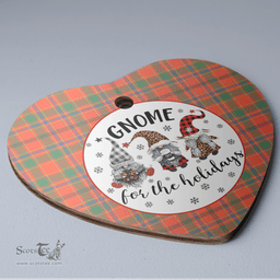 Scottish Munro Ancient Clan Tartan Ceramic Ornament - Gnome Heart Style Scottish Plaid Tartan Plaid